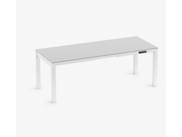 PRIMUS 4-Bein Schreibtisch Weiß Lichtgrau 2000 x 800 x 25 mm