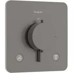 Hansgrohe Ecostat Comfort Q Thermostat Unterputz, Brushed Black Chrome, 2 Verbraucher, Temperatur- und Volumensteuerung, einfache Installation