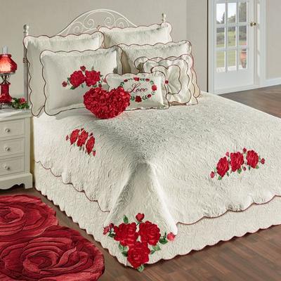 Touch of Class Bella Rosa Coverlet Set Red, Queen, Red