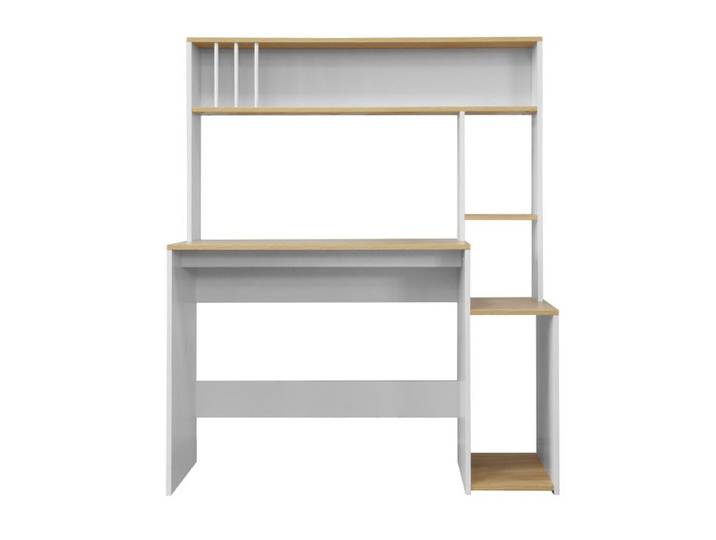 Bureau EMILY imitation chêne et blanc