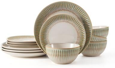 Pfaltzgraff Hensley Green 12-Piece Dinnerware Set, Service for 4 - 12-pc