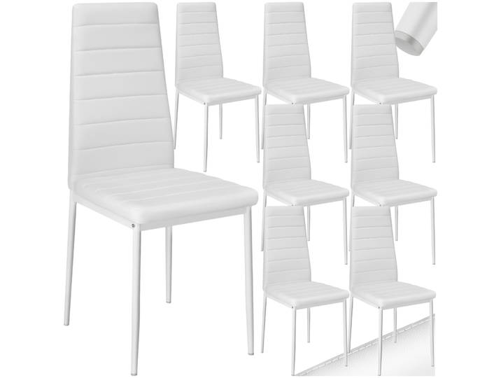 Esszimmerstühle Kunstleder - weiß, 8er Set