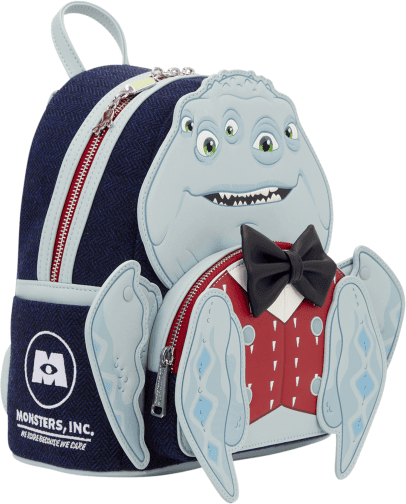 Loungefly Disney·Pixar Monsters, Inc. Henry J. Waternoose Cosplay Mini Backpack - Tweed Exterior, Faux-Leather Trim, Movable Legs