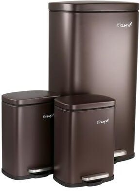 Elama 3 Piece Stainless Steel Trash Can