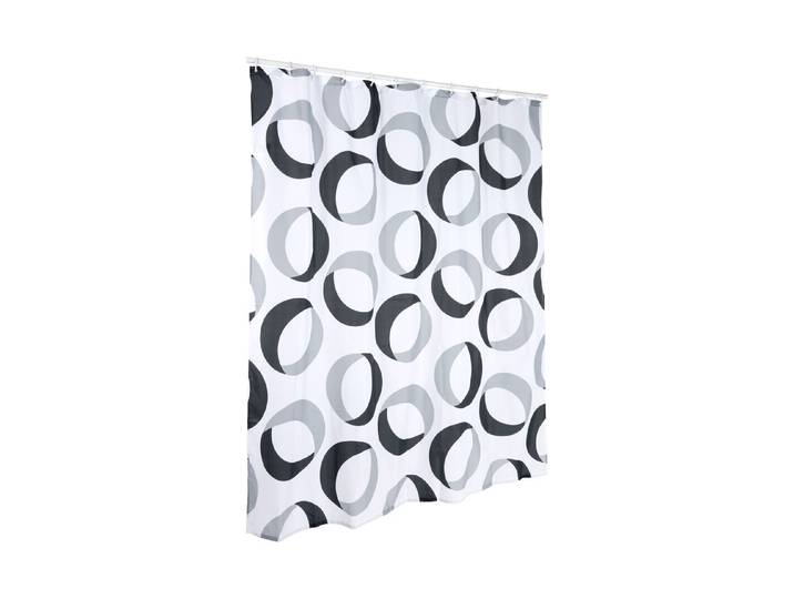 Spirella Duschvorhang Rings Grau-Schwarz 180 × 200 cm