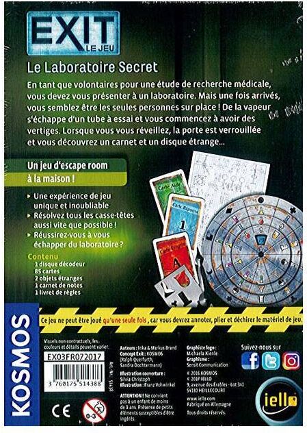 iello Exit: Le Laboratoire Secret