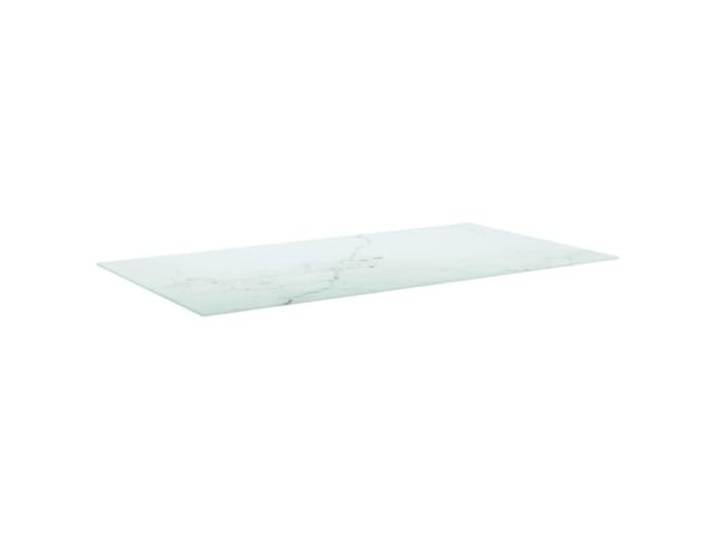 KLGBNCVE Tischplatte Weiß 120x65 cm 8 mm Hartglas Marmor Optik, Für Esstisch, Couchtisch, Beistelltisch, Kratzfest, Leicht Zu Reinigen