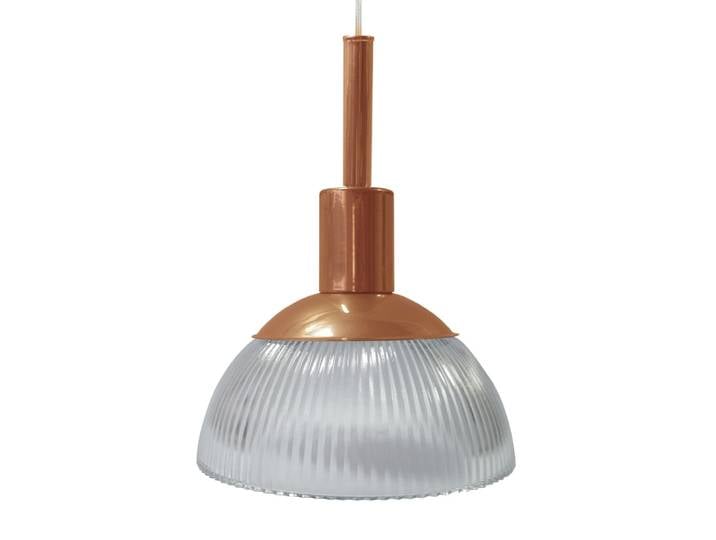 Suspension métal cable demi-boule cuivre D20cm