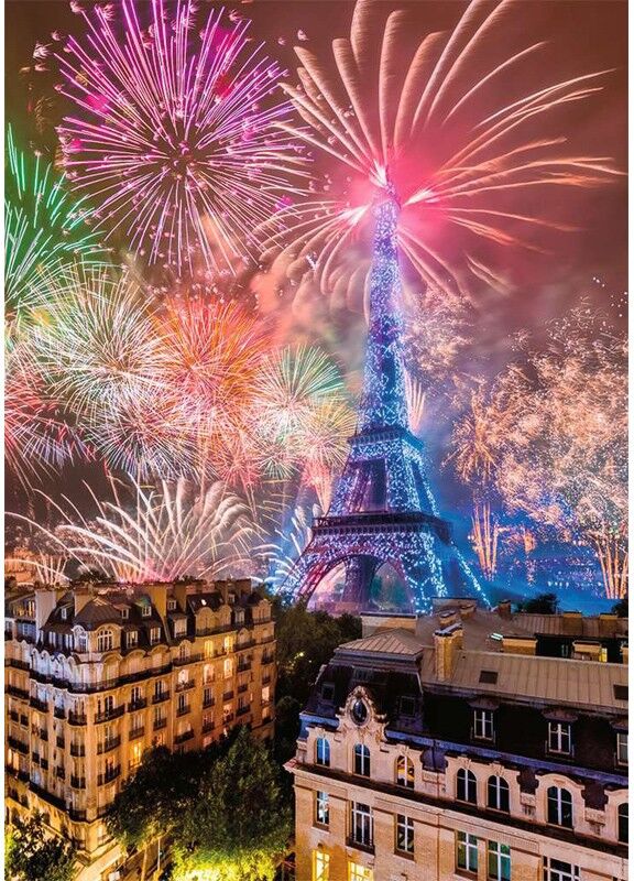 Puzzle 1500 pièces Collection Urbain : Feu d'artifice du 14 juillet à Paris - Nathan