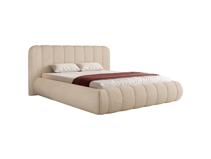 Polsterbett 160x200 cm Malunna mit Stauraum, Metallrahmen, beige