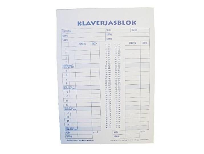 Scoreblok Klaverjas A5