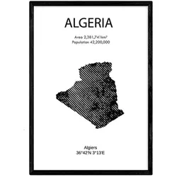 POSTER Länder & Kontinente Algerien A3 Rahmenlos