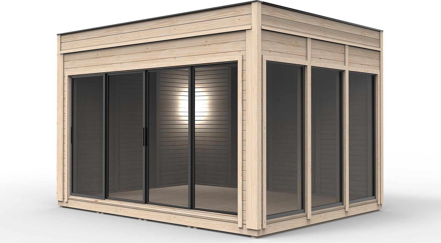Campinghaus Holzhaus Gartenhaus Camping Häuschen Fertig Haus 464cm