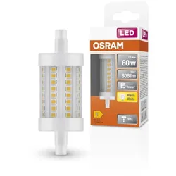 OSRAM LED LINE R7s 7,3 W 60 W Ersatz 806 lm 2700 K Warmweiß 78 mm 330° 230 V nicht dimmbar