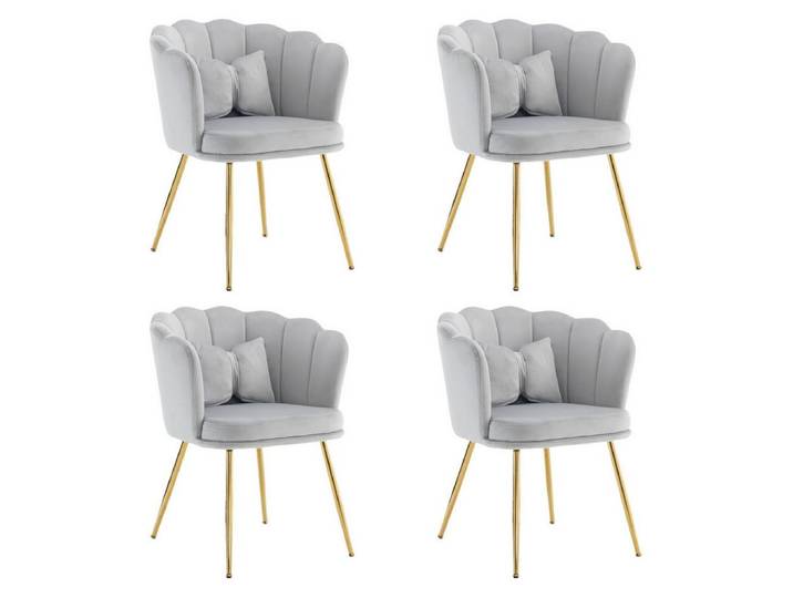 IDEASY 4-Fußstuhl 1/2/4/6St, Moderner Wohnzimmersessel aus Samt, Ohrensessel (4 St), Polsterstuhl, Lesesessel, für Schlafzimmer, Wohnzimmer, Esszimmer