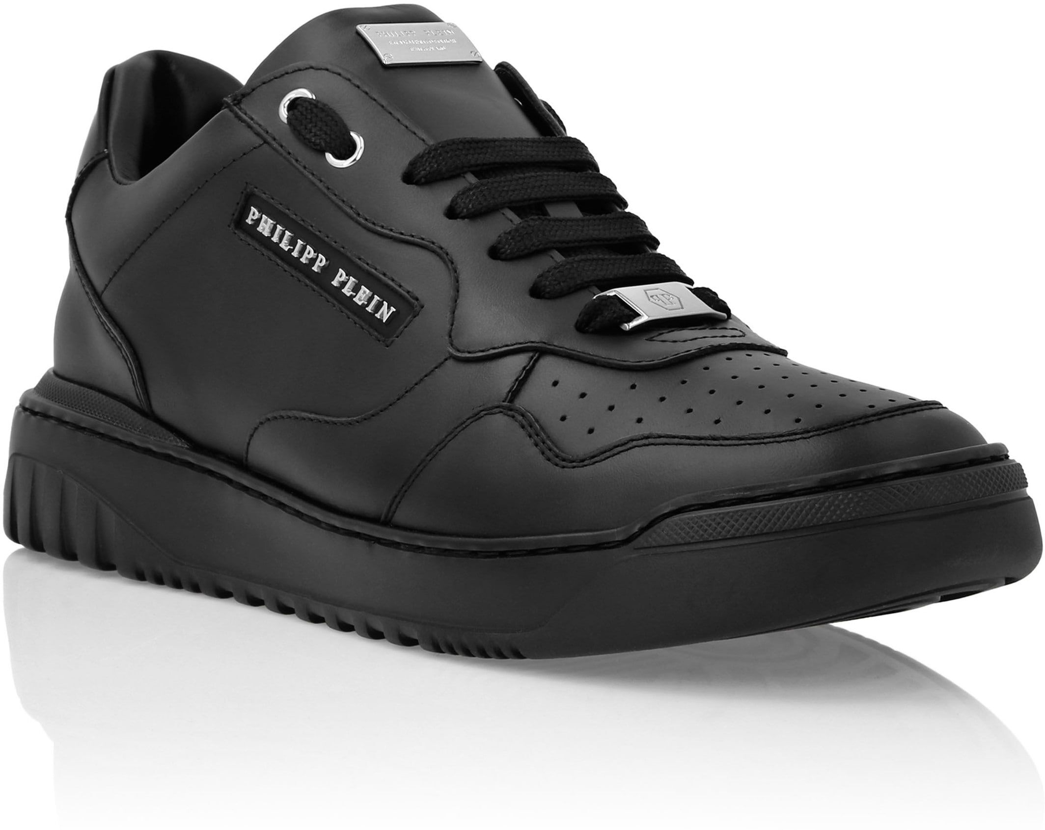 Sneaker PHILIPP PLEIN "Lettering", Damen, Gr. 37, Normalschaft, schwarz (0202, schwarz, schwarz), Schuhe Sneaker