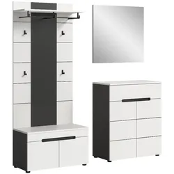 Ebuy24 Canu Garderobenmöbel Set C34 weiß, grau.