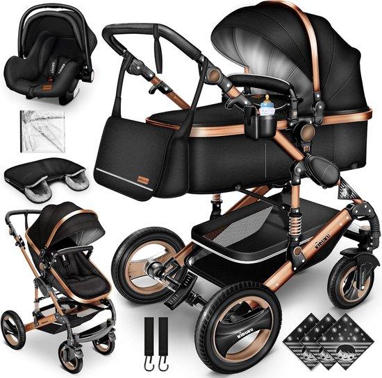 ApexArte Kinderwagen 3-in-1 - Kombikinderwagen für Babys - Kinderwagen inklusive Autositz - Buggy mit Wiege