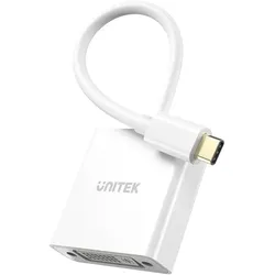 Unitek ADAPTER USB-C-DVI 1080P@60HZ BIAŁY 15CM M/F (DVI), Video Adapter, Weiss
