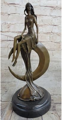 Bronzhaus Signed Original Mavchi Venus On The Moon Bronze Sculpture Marble Base Figurine