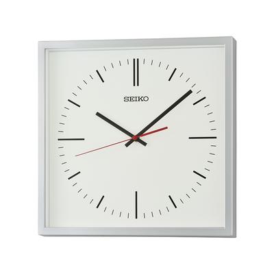 Wanduhr SEIKO, silberfarben, Wanduhren, B/H/L: 4cm x 31cm x 31cm, Wanduhr, Quarzuhr,durchlaufende Sekunde,Wohnzimmer,Küche, Esszimmer, Büro, Flur