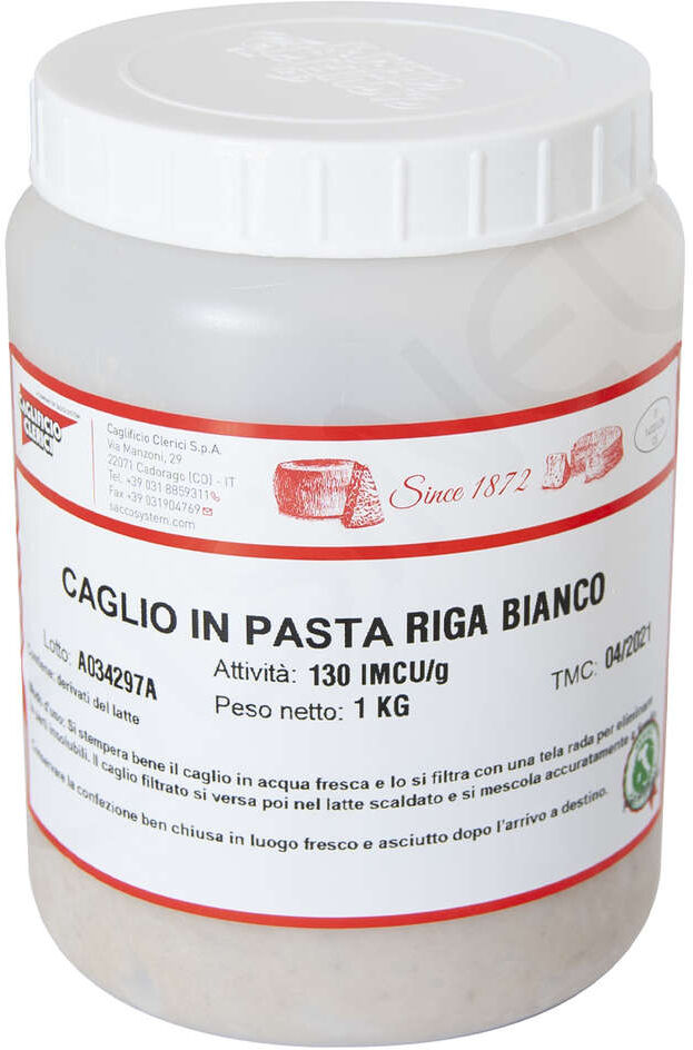Caglificio Clerici Caglio in pasta tradizionale Riga bianco saporito imcu 130 (