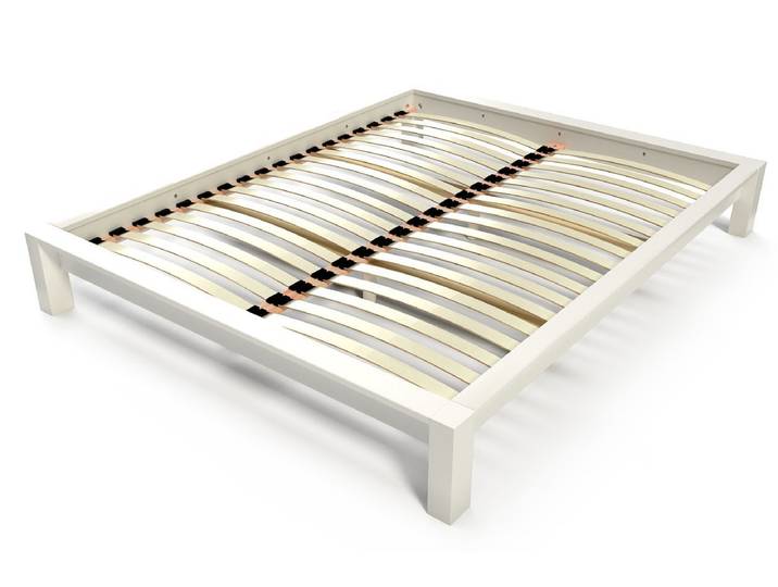 Lit 2 places 140x190 King Solid en bois massif 140x190 Blanc