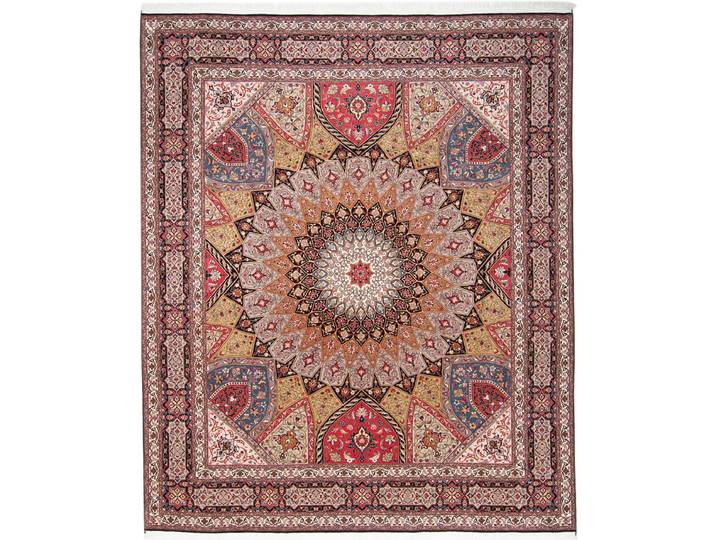 Täbriz 50Raj Teppich 255x302 Handgeknüpft Orientteppich Perserteppich Wolle mit Seide