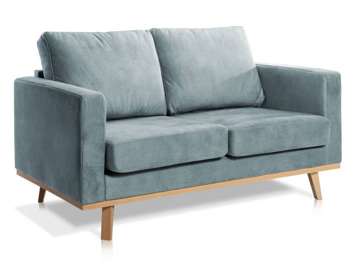 CORIN 2-Sitzer Sofa mit Echtholz-Untergestell