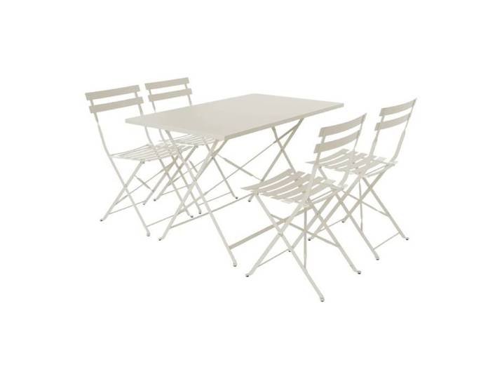 Table de jardin bistrot pliante métal + 4 assises Emilia