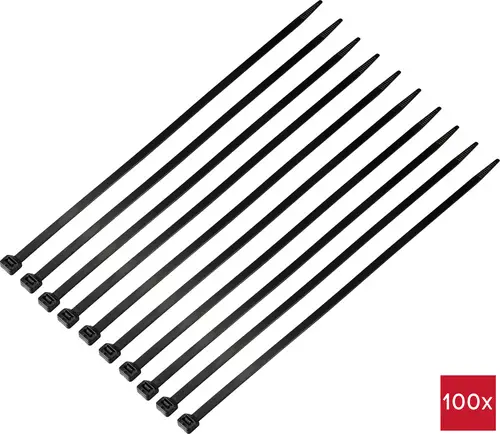 TRU COMPONENTS TC-12523704 Kabelbinder 380mm 7.6mm Schwarz Kälteresistenz 100St.