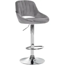 CLP Barhocker Milet Samt chrom - Farbe: dunkelgrau, Gestellfarbe: chrom
