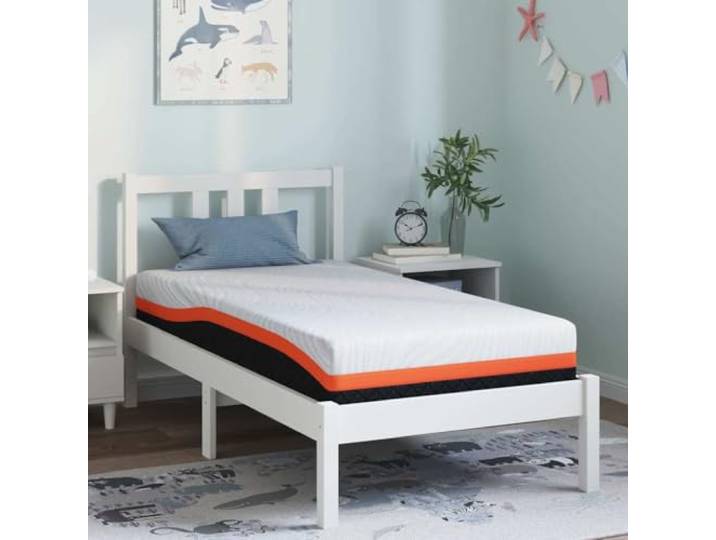 KTHLBRH Gel Memory Foam Matratze 80x160 cm Weiss Schwarz Jacquard Stoff Mittelfeste Liegeflaeche, Temperaturregulierung, modernes Design, einteilig, pflegeleicht