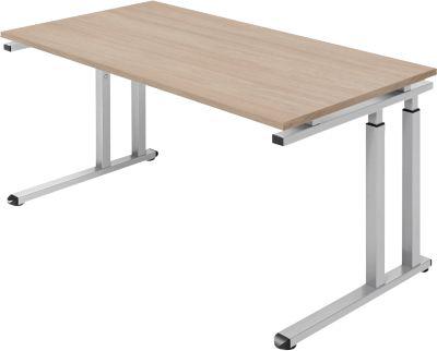 Schäfer Shop Select Schreibtisch SET UP, C-Fußgestell, 1600x800, eiche/weißalu