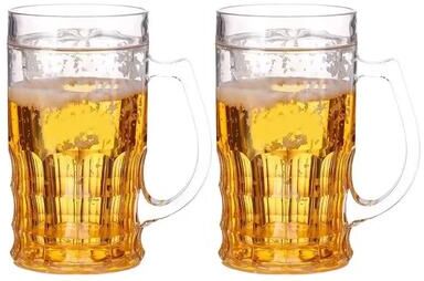 Uplift Treasures Realistic Double Layer Fake Beer Mug 2 Pcs
