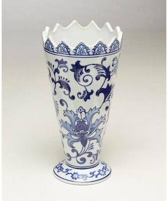 Orchard Creek Designs "Ferranti 10"" Porcelain Saw Tooth Table Vase"