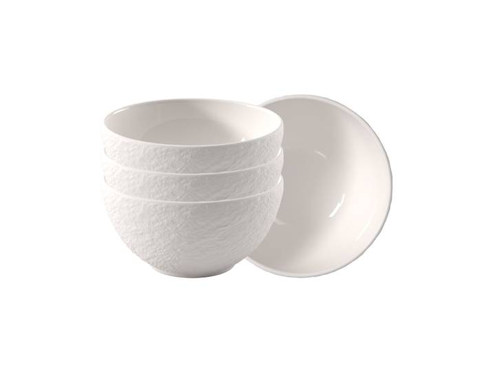 Schale VILLEROY & BOCH Müslischalen Manufacture Ice ø 14 cm 4er Set weiß , weiß, B:14cm H:7cm L:14cm T:14cm Ø:14cm, Schüsseln, Schale, Spülmaschinenfest, Mikrowellensicher