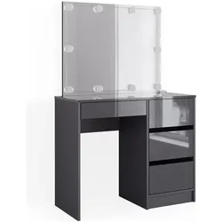 Vicco, Schminktisch, Sherry mit Spiegel & LED-Beleuchtung (90 x 40 x 75 cm)