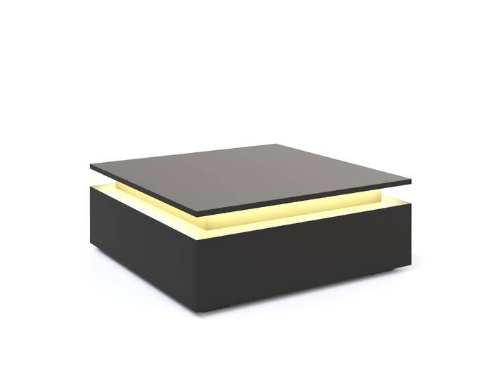 Beistelltisch LED MIRENA 75 x 75 x 29 cm schwarz