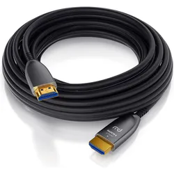 Primewire HDMI Kabel 2.0b Glasfaser, Typ A, Ultra HD Glasfaserkabel, 3-fach geschirmt, 4K, 3D, ARC, Ethernet (3 m), Videokabel, Grau, Schwarz
