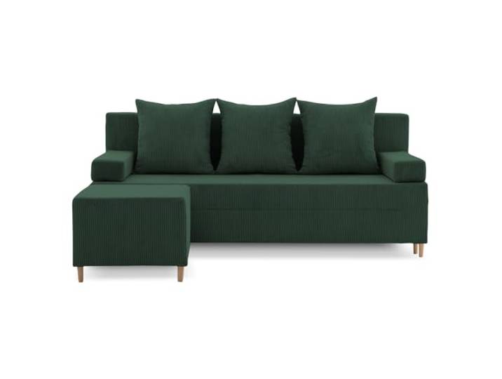 Mebligo Sofa MIT SITZPOUF, SCHLAFFUNKTION FIREZE, Dunkelgrün