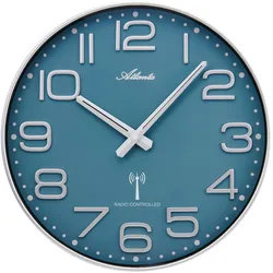 Atlanta 4539/19 Funk-Wanduhr Silberfarben/Blau