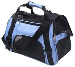 Inspired Living Breathable Foldable Cat Carrier Bag For Travel blue l