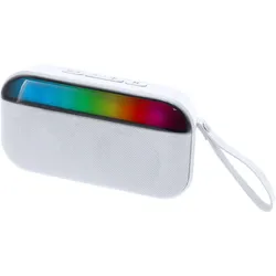 Weißer Bluetooth®-Lautsprecher mit 5 W Ausgangsleistung und LED-Licht