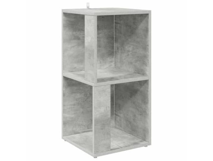 KUPTYERFG Eckregal Betongrau 33x33x67 cm Holzwerkstoff Eckschrank Kompakter Beistelltisch in Betongrau für Wohnzimmer und Flur. Schafft Platz für Pflanzen und Bücher auf 3 Etagen.