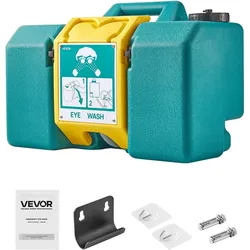 VEVOR Augenspülstation 30 L, OSHA-zugelassene Augendusche zur Wandmontage/auf ebener Fläche, Notfall-Augenspüleinheit mit 2 Düsen, Augenreinigungsgerät für Schulen, Labore, Fabriken, Grün