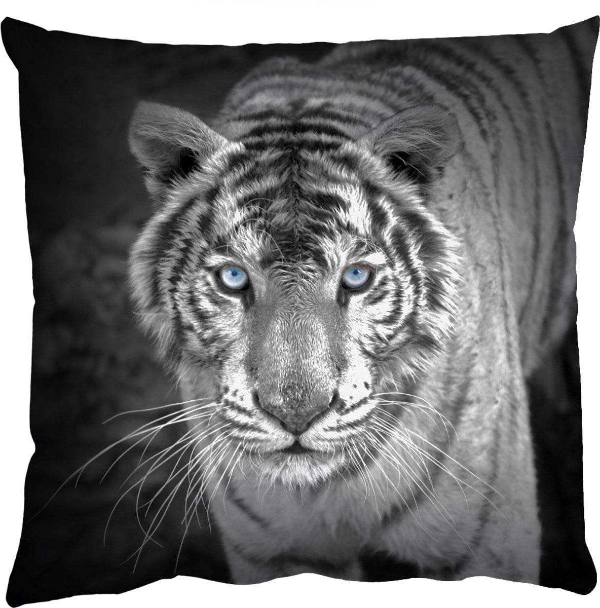 PillowMonkey Sierkussen Tijger Design - Zwart/Blauw - 45 x 45 cm