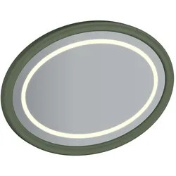 Valarte LED-Flachspiegel oval Breite 100 cm Vintage Grün (Lack)