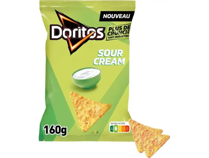 Doritos Chips de Tortilla Saveur Crème Aigre, 160 g