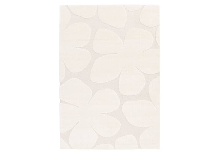 Tapis contemporain floral en relief - 120x170cm écru polypropylène